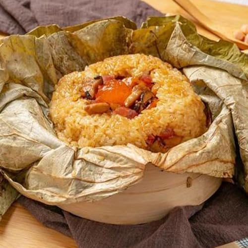 Rainlily Wen Dried Lotus Leaves Sushi Plate Decoration Whole Sheet 30 Pcs Food Wrapping Party Decoration Cooking Radius For 10'' Food Wrapping Party making Lo Mai Gai (30)