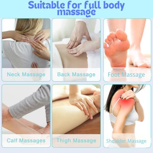 2-in-1 Manual Neck Massager Roller Set with 360° Massage Ball - Ergonomic 6-Wheel Handheld Neck & Shoulder Roller for Muscle Knots, Stiffness & Tech Neck Relief - Portable Home & Office Kit