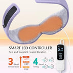 YFONG Heated Eye Mask, Warm Eye Compress Mask for Dry Eyes, USB Electric Heating Pad with Temperature & Timer Control, Dry Sleep Mask for Relax & Reduce Strain Dark Circle Stye Treatment, Purple