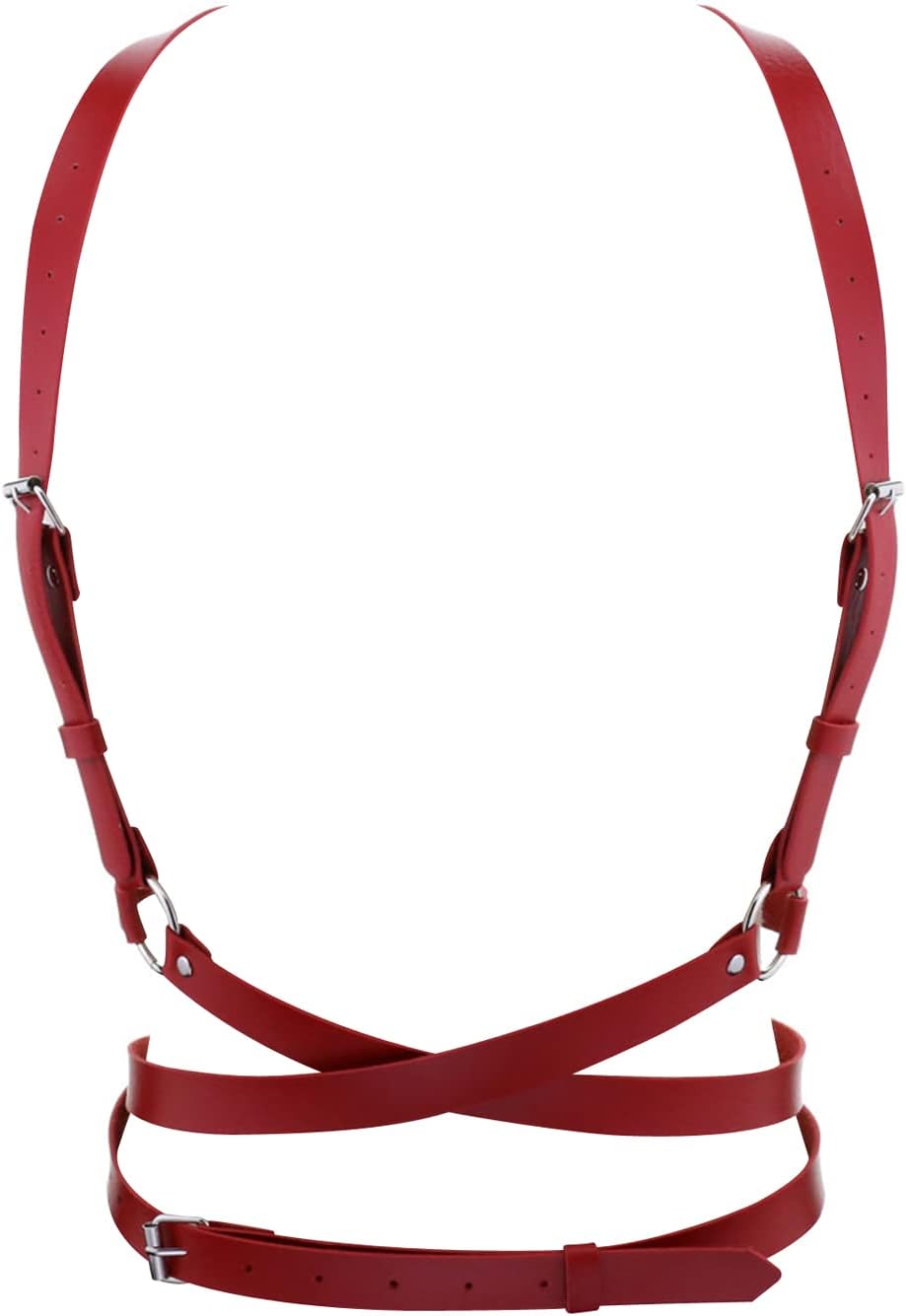 eYLun Women Leather Punk Waist Harness Belt