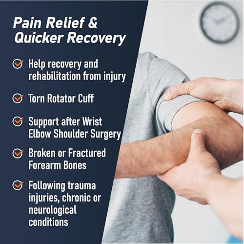 Arm Sling – Lightweight & Breathable Medical Sling with Adjustable Shoulder Strap for Torn Rotator Cuff, Broken or Fractured Forearm Bones, One size fits most