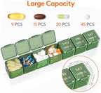 Lifewit Monthly Pill Organizer, 28 Day Pill Box, 4 Weeks One Month Vitamin Cases, Large Compartments Medicine Organizer for Fish Oils, Supplements, 28 Grids, Green