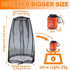 Benvo Mosquito Head Net Mesh, Face Neck Fly Netting Hood from Bugs Gnats Noseeums Screen Net for Any Outdoor Lover- with Carry Bags Fits Most Sizes of Hats Caps (2pcs, Black, Updated Big Net)