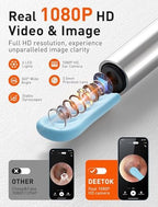 DEETOK Ear Wax Removal Tool Camera - Ear Cleaner with 1080P HD Camera, FSA HSA Store Eligible, Otoscope with Light, Earwax Removal Kit with 50 Replacement Tips for iPhone, iPad, Android Phones (Black)