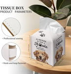 Grace Yonks Cute Golden Retriever Tissue Box Cover Square, Golden Retriever Dog Cube Case for Facial Tissues, 5.2" PU Leather(031)