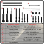 22PCS Universal Glow Plug Removal Tool Kit, Glow Plug Electrodes Removal Tool for M8 & M10, Drilling Tapping Extractor Small Engine Repair Automotive Puller Extraction Sets