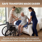Teal Elite Washable Positioning Bed Pad with 8 Reinforced Handles – 34"x52" Waterproof, Quick-Dry, Absorbent Underpad for Elderly Care, Turning, Lifting & Incontinence Protection (Navy)