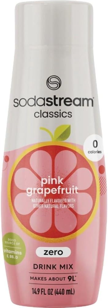 SodaStream Pink Grapefruit Zero Calorie Syrup, 14.9 Fluid Ounce