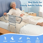 Bed Rails for Elderly Adults Safety: Adjustable Bedside Assist Rails with Storage Pockets, Non-Slip Handles, Motion Sensor Light, Items for Elderly Bed Rail, 400LB Gravity Capacity