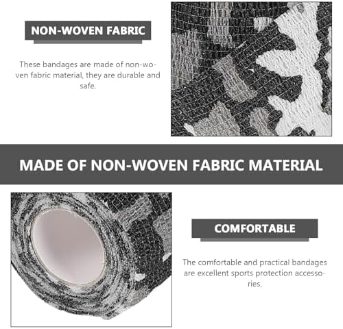 Cabilock 3pcs Elastic Camouflage Bandages Self Adhesive Non-Woven Sports Wrist and Knee Wraps for Hunting Outdoor Survival and Athletic Injury Protection