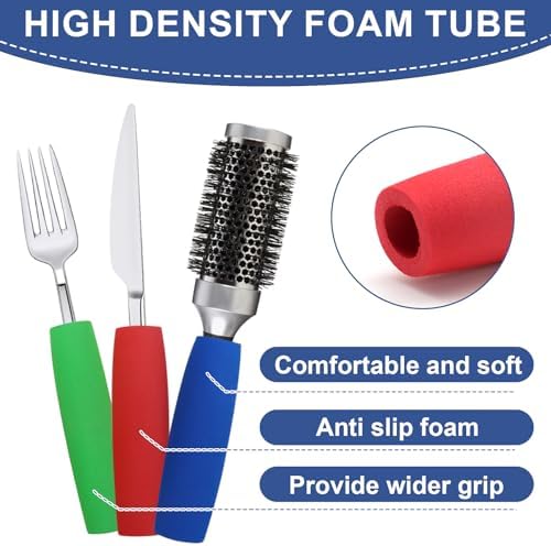 Foam Grip Tubing for Utensils Tools Pens Foam Tubing Cutlery Grip Comfort Grip for Elderly and Disabled 10 PCS
