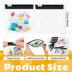 24 Pieces Pill Pouch Bags Zippered Set Reusable Translucent Medicine Organizer Sealing Travel Plastic Bags with Slide Lock for Storage(Black)
