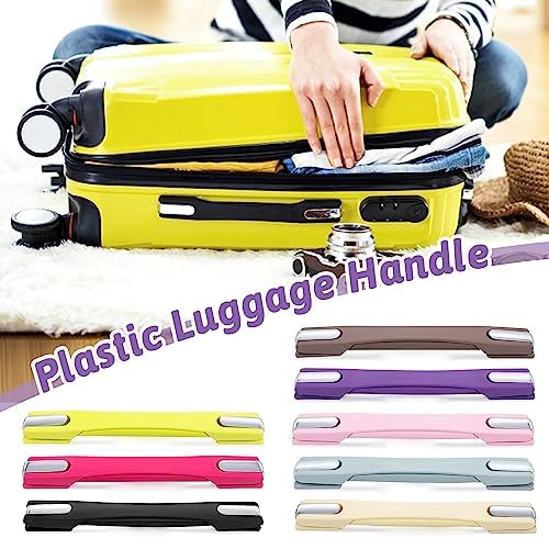 MroMax 2Pcs Luggage Handle 9.06" x 0.98" (L x W) Plastic Pull Handle Grip Replacement 230mm x 25mm for Luggage Suitcase Box Black Tone