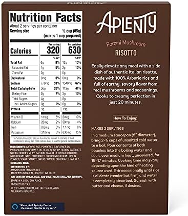 Amazon Brand - Aplenty, Porcini Mushroom Risotto, 6 oz
