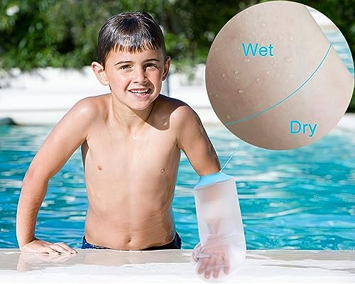 CureSquad Waterproof Cast Cover Arm Child, Soft Comfortable Reusable Shower Cast Bandage Protectorr for Bath Teens, Child Bandage Protector for Broken Surgery Wound Arm, Hands, Wrists,Protector Bag