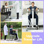Upgrade Electric Patient Lift Transfer Chair, Portable Folding Transfer Lift for Seniors, Adjustable Height Patient Lift for Home, Handicap Lift Transfer Chair for Disabled Adults