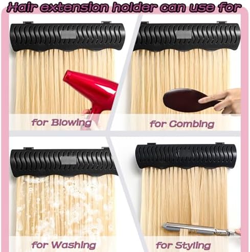 Hair Extension Holder holder for Washing,Styling, Packing and Storing,Hair Extension Holder holder for salons,bathrooms, beauty shops, cloakrooms.4 quick&easy Installation Modes With Tool.
