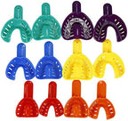 12Pcs Dental Impression Trays Plastic Teeth Holder Kit Dental Trays Materials Oral Care