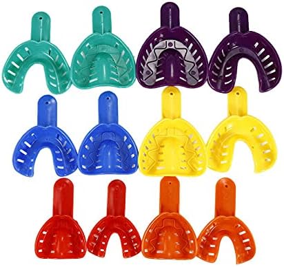 12Pcs Dental Impression Trays Plastic Teeth Holder Kit Dental Trays Materials Oral Care