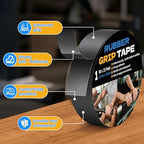 Rubber Grip Tape, 1 in x 22 Ft Black Ultra-Thin Strong Adhesive Non-Slip Tape, Anti-Slip Grip Tape for Handles, Waterproof Heat Resistant Cushion Grip, Comfortable in Hands