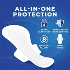 Stayfree Ultra Thin Overnight Pads with Wings, For Women, Reliable Protection and Absorbency of Feminine Moisture, Leaks and Periods, 40 count - Pack of 3