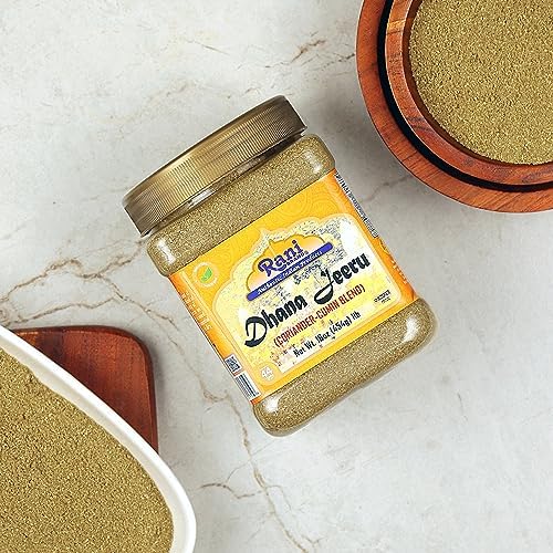 Rani Dhana-Jeeru (Coriander-Cumin Blend 50-50) Powder 16oz (1lb) 454g PET Jar ~ All Natural | Vegan | Gluten Friendly | Non-GMO | Kosher | Indian Origin