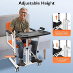 Patient Lift Transfer Chair for Elderly and Disabled Patient Lift Chairs 180°Split Seat with Portable Potty & Seat Cushion,Adjustable Hydraulic Lifting Height,330.7lbs (Orange)