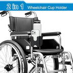 Accmor Walker Cup Holder with Hook Set, Wheelchair Cup Holder, Stroller Cup Holder, Universal Cup Holder for Walker, Wheelchair, Rollator, Stroller, Scooter, Bike Accessory