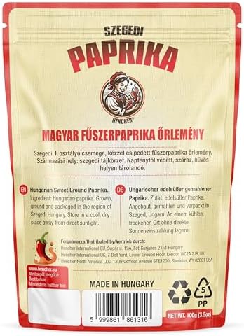 Hungarian Sweet Paprika from Szeged, Hungary (3.5oz/100g) Mild Paprika Spice Powder, Non-GMO, No Additives