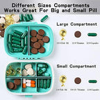 4 Pack Travel Pill Organizer, 8 Compartments Small Pill Box, Portable Daily Pill Case for Medicine, Vitamin, Supplement Storage, Compact Pill Container for Pocket, Purse, Travel, Office, Home Use