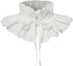 Women's Pleated Ruffle Collar Ruff Neck Shawl Detachable Victorian Elizabethan Costume