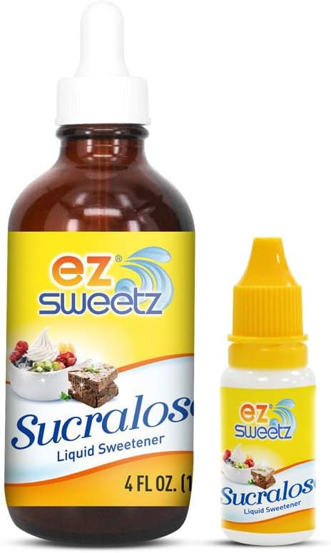 Concentrated Liquid Sucralose Sweetener, 4OZ/120mL Glass Bottle (2900 Servings) | One Travel Size Bottle 0.5OZ/15mL (360 Servings)