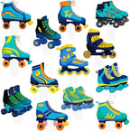 48pcs Roller Skate Cupcake Toppers Roller Skate Birthday Party Decorations for Boys Blue Roller Skating Theme Cupcake Picks for 80s 90s Skate Theme Birthday Party Decor Supplies