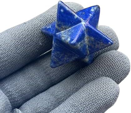 Natural Lapis Lazuli Merkaba Hexagonal Star Crystals and Healing Stone,1 Inchs Crystal Protection Sacred Meditation Energy Healing Chakra