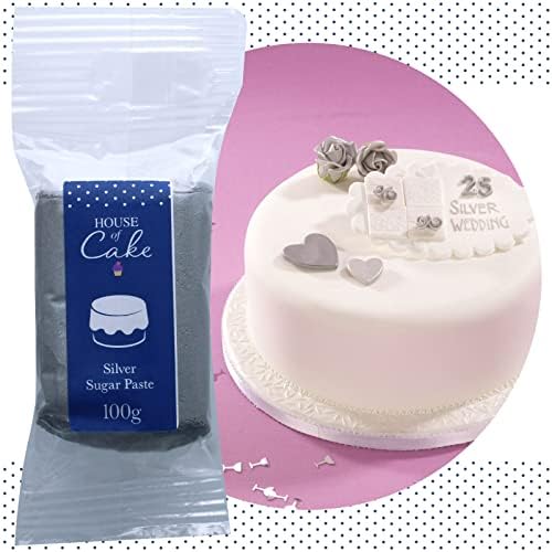 Metallic Silver Sugar Paste 100g, zzzz-s
