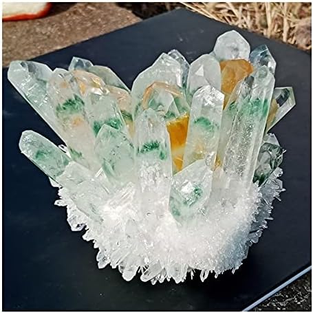 Health & Household Natural Green Ghost Crystal Cluster Original Stone Healing Reiki Orange Crystals Minerals Specimen Home Decor (Size : 1000g)