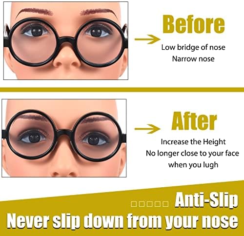 Frienda 24 Pairs Eyeglass Nose Pads, Soft Silicone Adhesive Cushion with Sticky Backing, D Shape Anti-Slip Air Chamber for Eyeglasses & Sunglasses(Transparent)