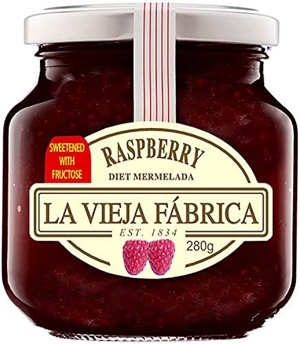 La Vieja Fabrica Combo of Raspberry Diet Jam, 280 Grams & Blueberry jam Bottle, 285 g