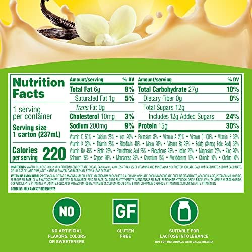 Carnation Breakfast Essentials High Protein Ready-to-Drink, Classic French Vanilla, 8 FL OZ Carton (Pack of 24)