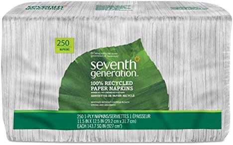 Seventh Generation White Lunch Napkin, 1-ply, 250 ct