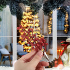ABOOFAN 6pcs Glitter Artificial Berry Stems for Christmas Decorations Festive Xmas Tree Ornaments Easy to Install Holiday Decor for Weddings and Parties