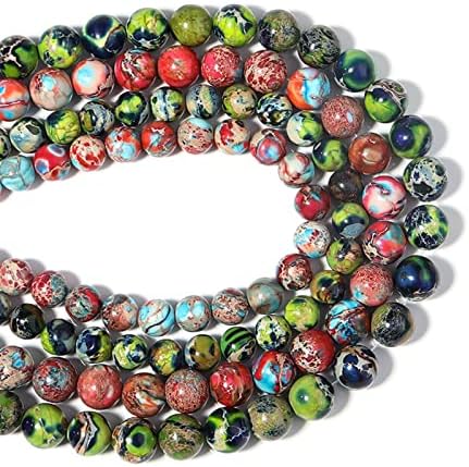 Scattered Beads Shoushan Stone Round Beads Magic Color Emperor Stone DIY Jewelry Accessories 1pc semi-Finished Beads (Color : Shoushan Stone, Size : 8mm)