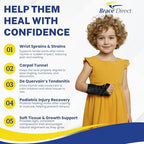 Brace Direct Kids Lace-Up Wrist Brace for Sprains Strains Carpal Tunnel De Quervain's - Pediatric Support Splint for Youth Injury Recovery - Ages 18M-7Y - LEFT WRIST (Circumference 4-5.5")