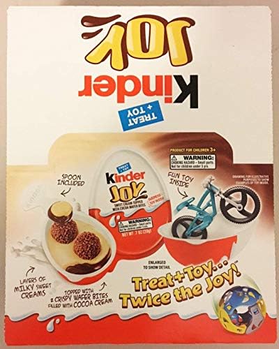 Kinder Joy Chocolate Surprise Egg with Toy Inside, 12 eggs (8.4oz Total)