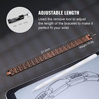 RainSo 99.99% Men Double Row Pure Copper Magnetic Bracelet for Men 3500 Gauss with Gift Box Adjustable