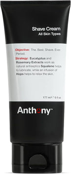 Anthony Shaving Cream Mens Sensitive Skin: Squalane, Eucalyptus, Spearmint and Rosemary Extracts, Help Soothe, Refresh, Cool, and Condition Your Skin for Shave 6 Fl Oz
