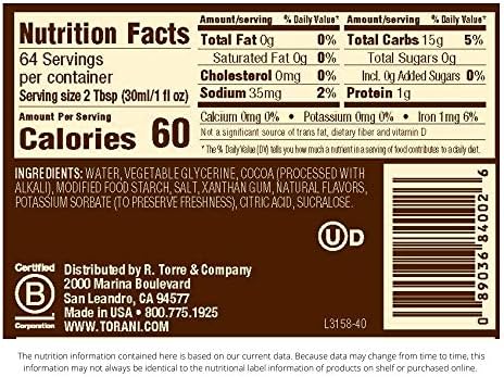 SUGER FREE DARK CHOCOLATE SAUCE 64 OZ.