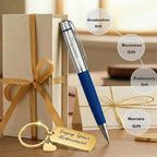 Yastar Custom Gift Ballpoint Pen with Custom Keychain - Gift Box Luxury Pen with PU Leather, Engraving your Message, Name. Gift Set for Men & Women