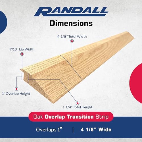 Randall Oak 1inches Overlap Edge Floor Transition 4 1/8inches Wide (3 FT Long)