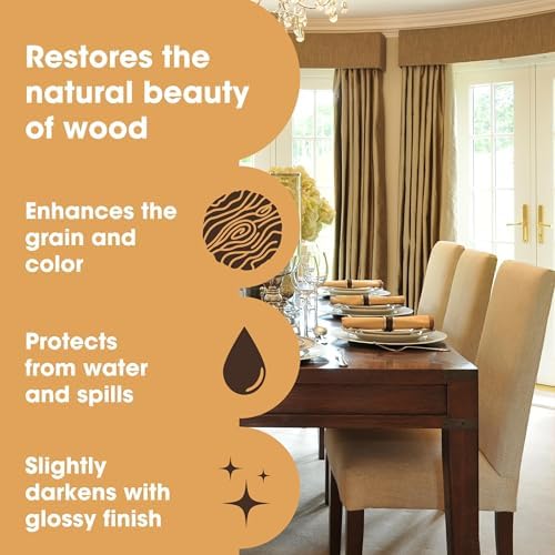 Furniture Clinic Boiled Linseed Oil | 250ml / 8.5 Fl Oz | Refined Oil for Wood Furniture, Stone & Metal | Fast Drying Glossy Finish | Restore & Protect | for Tables, Cabinets, Handles, & More